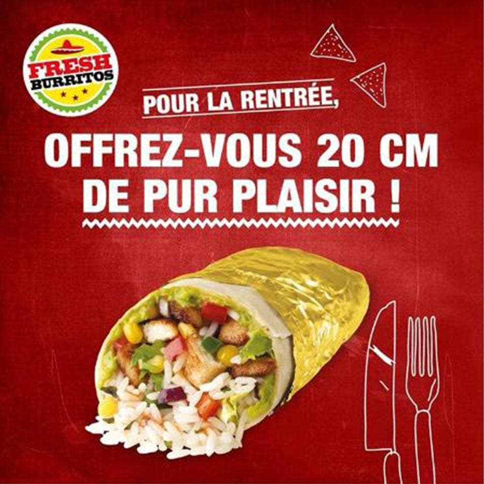 publicité de rentrée fresh burritos